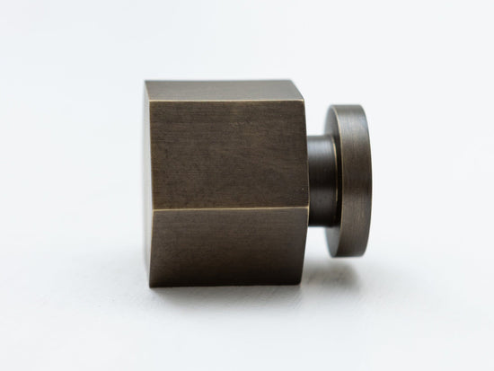 Brass hexagonal tall knob with no borders - Brass bee